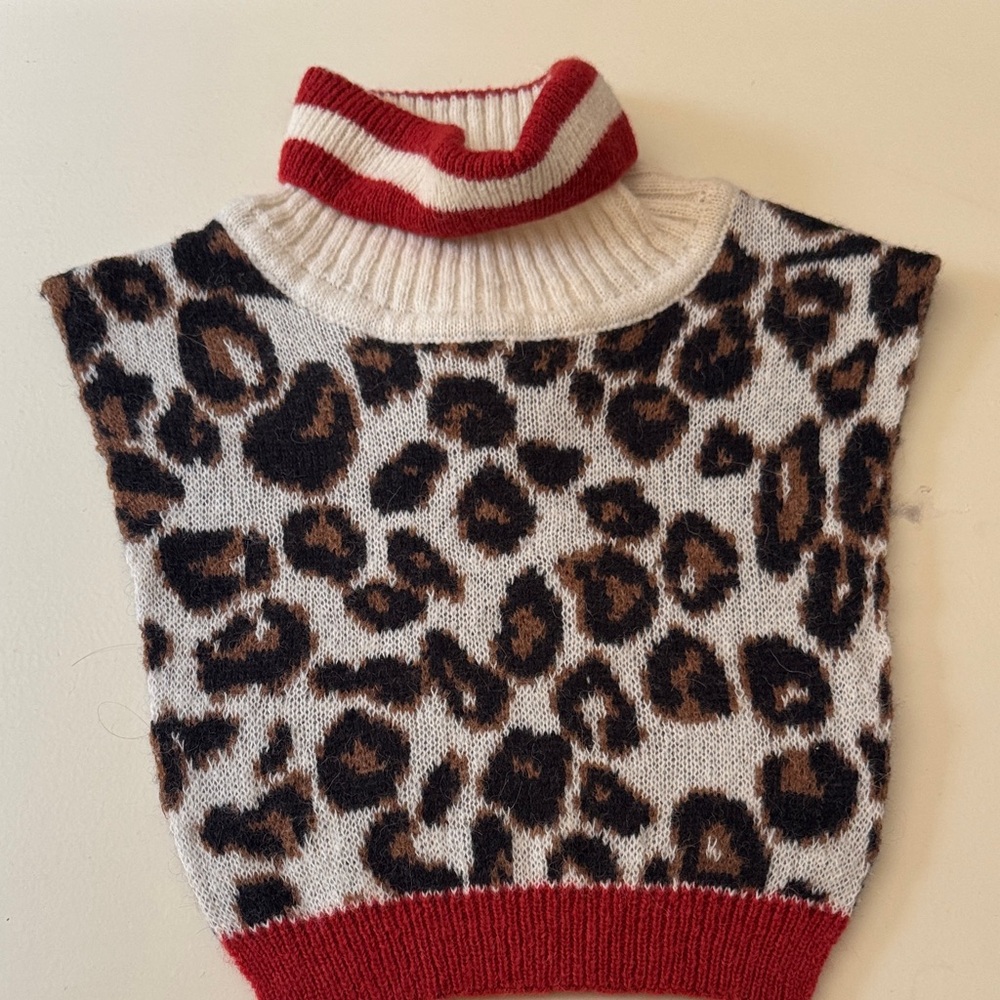 Blazac Paris Leopard Print Knit Dickie one size